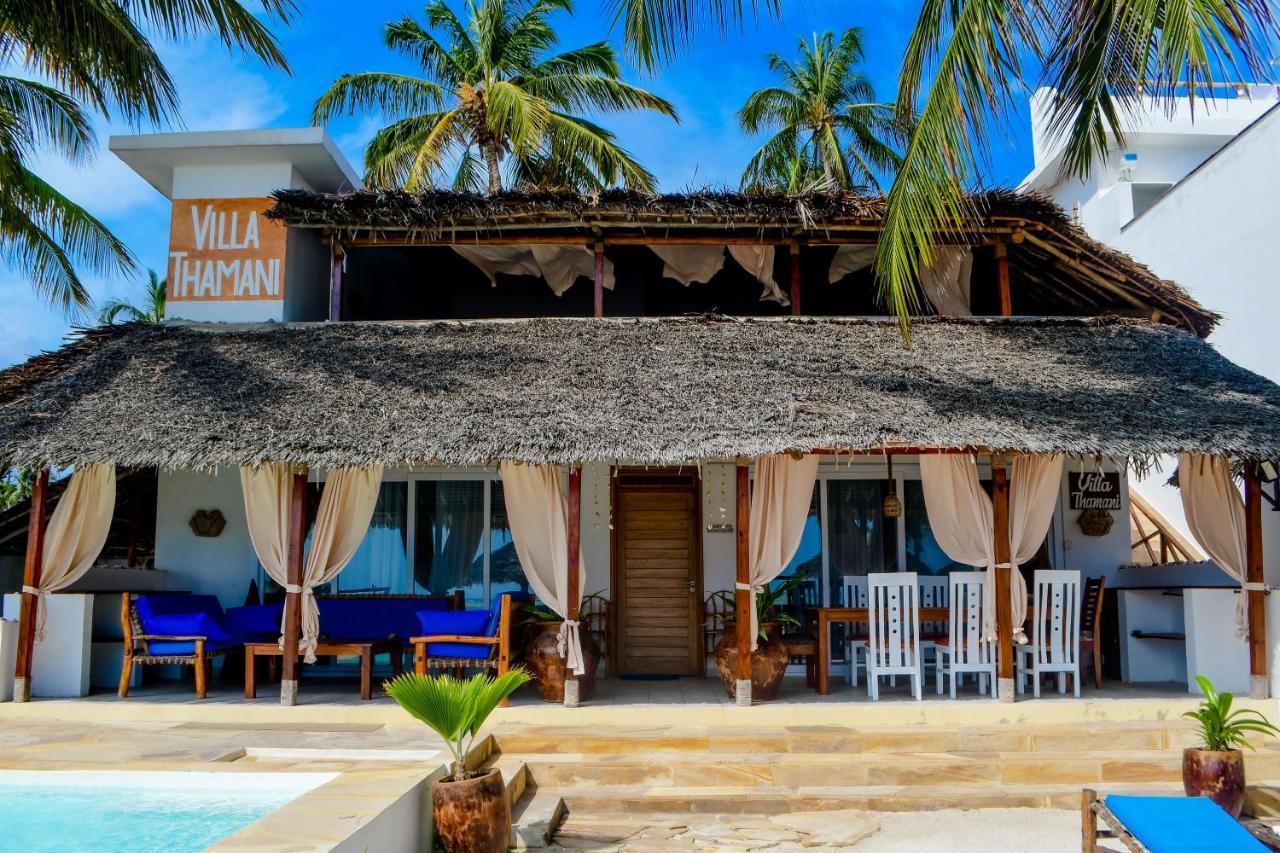 Villa Thamani fronte mare direttamente sulla spiaggia con piscina privata! Pwani Mchangani Esterno foto
